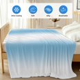 thumbnail image 4 of Sky Blue White Cooling Blanket,Lightweight Breathable Summer Throw Blanket with Double Sided Cold Effect,Gradient Vertical Stripes Minimalist Picnic Blankets Bed Sheet for Hot Sleepers 60"x80", 4 of 8
