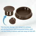 thumbnail image 4 of 10Pcs Brown Hole Plugs, 50mm / 1.97" Plastic Snap in Locking Screw Hole Cover Flush Mount Panel Plugs for Chair / Table / Furniture Cabinet, 4 of 7