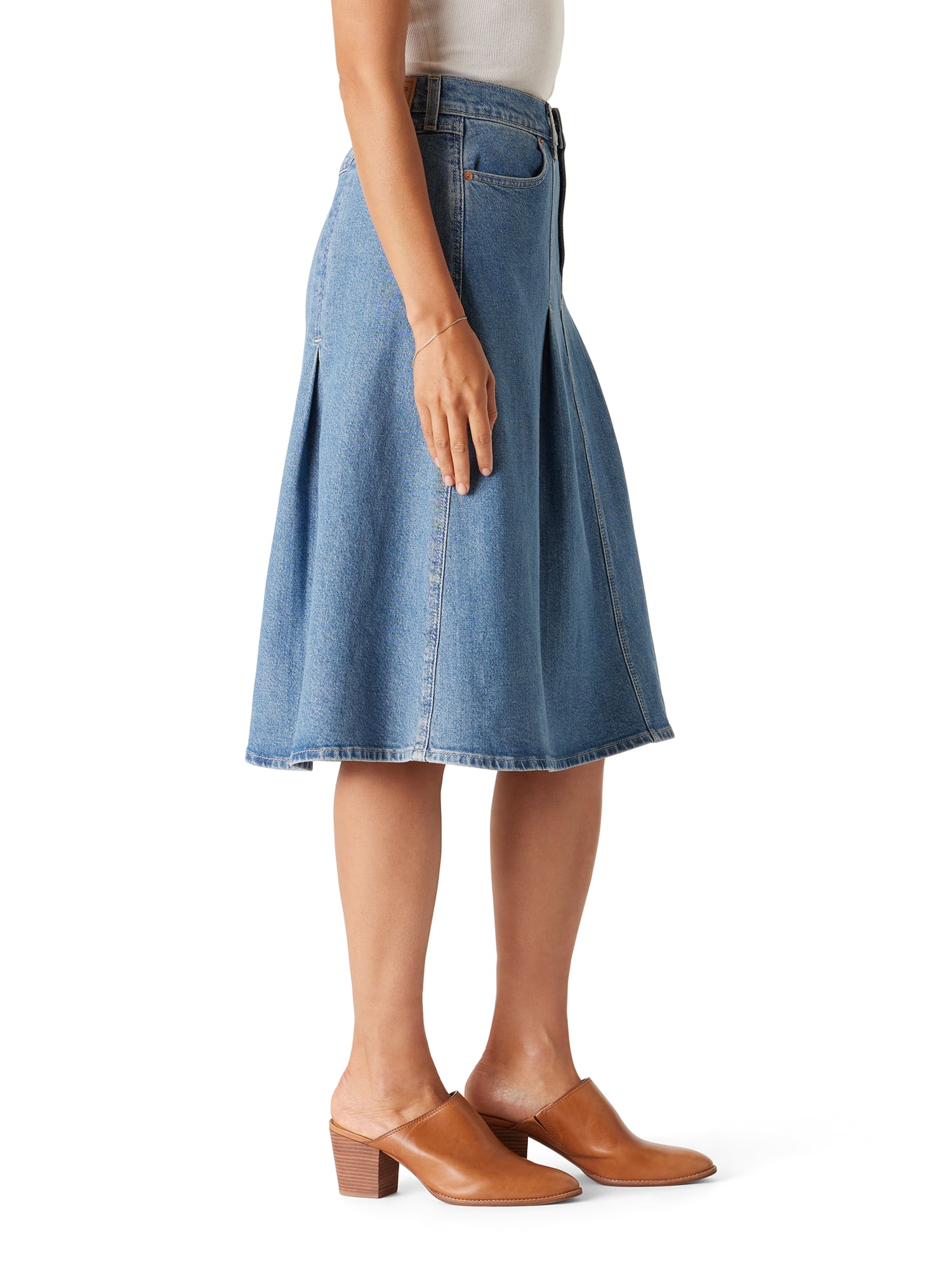 Levi Strauss Signature Women's and Women's Plus Vintage Pleated Skirt, Sizes 0-26