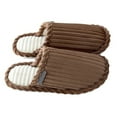 thumbnail image 4 of Zapatillas cálidas para interior, suave, coral, terciopelo, antideslizante, para pareja, mujer, hombre, 44-45XL, marrón Kearding AP000900-08, 4 of 6