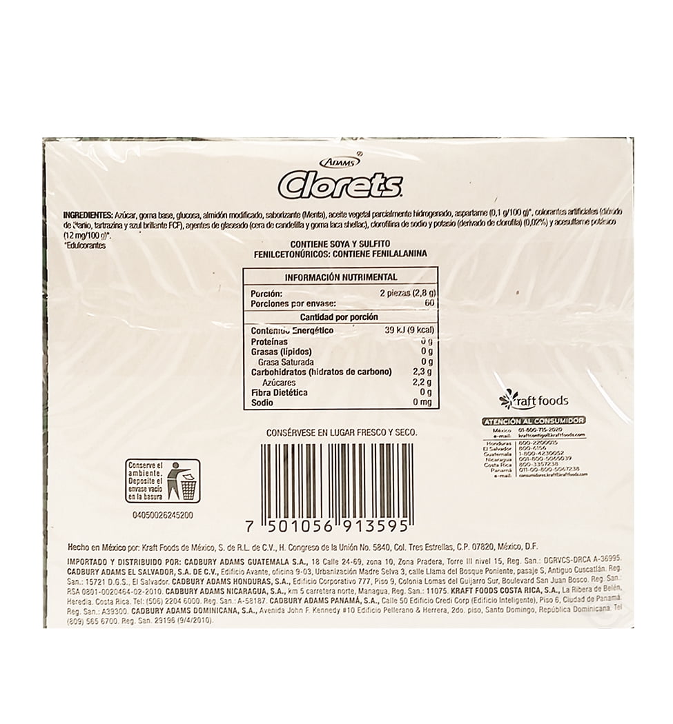 Clorets Gum 60 x 2 units - Chicles (Pack of 1)