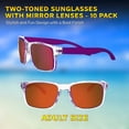 thumbnail image 5 of 10 Sunglasses with Mirror Lenses Pack - Two-Toned Design, UV Protection - Purple, 5 of 8