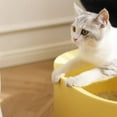 thumbnail image 3 of Michu Macaron High Edge Open Style Extra Large Cat Litter Box, Scoop Included Pineapple, 3 of 6
