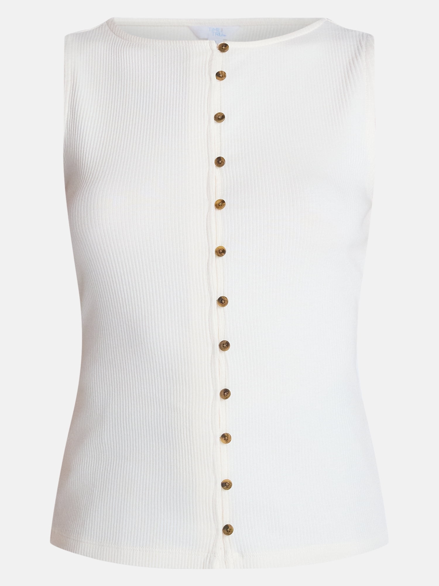 Time and Tru Women's Button Front Tank Top, Size XS-XXXL