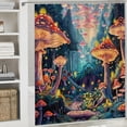 thumbnail image 6 of Orinice Mushrooms Fireflies Forest Bathroom Decor Set - Colorful Luxurious Shower Curtain with Hooks, Polyester Fabric Home Bathtubs Decoration 69x72, 6 of 7