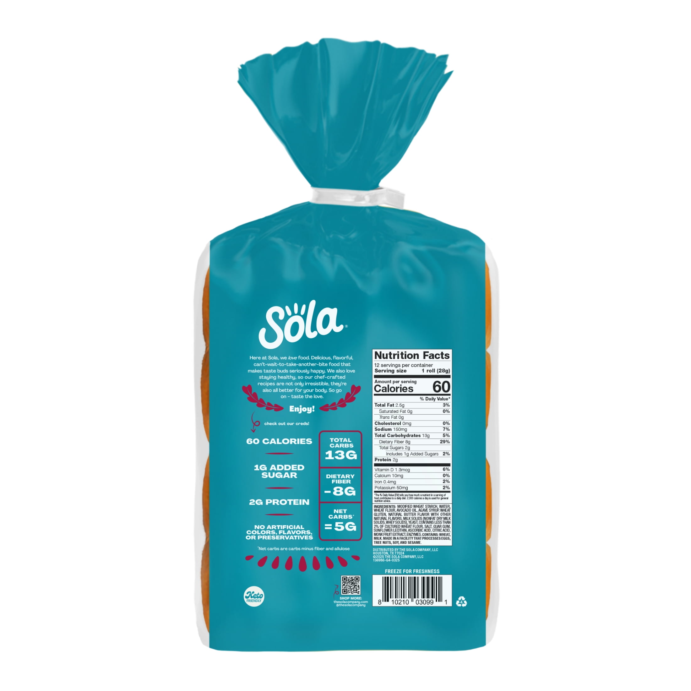 Sola Sweet Hawaiian Rolls, 12 Count, Regular, Shelf-Stable