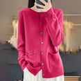 thumbnail image 5 of Gytharion Women's Solid Color Knit Sweaters Crewneck Open Front Buttoned Cardigans Comfortable Lightweight Long Sleeve Outwear Cardigans for Fall and Winter, 5 of 5
