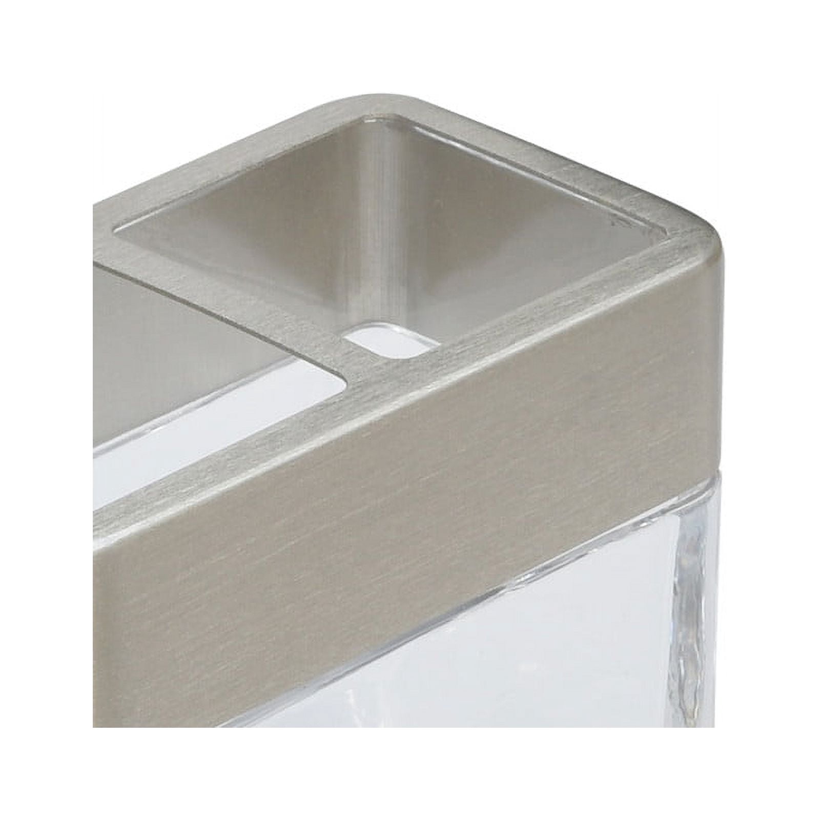 Better Homes & Gardens Metal and Glass Toothbrush Holder, Clear with Silver Accent