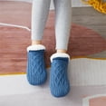 thumbnail image 3 of Blue L Fuzzy Fleece Lined Slipper Socks With Grippers For All Day Warmth And Relaxation, 3 of 6