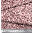 thumbnail image 2 of Soimoi Moss Georgette Fabric Floral & Paisley Block Print Fabric by The Yard 42 Inch Wide, 2 of 3