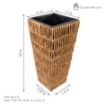 thumbnail image 5 of Sunnydaze Hyacinth 11" x 11" x 24" Square Barley Poly-Wicker Planter with Liner, 5 of 8