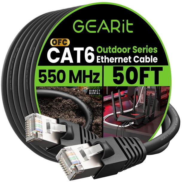 Cable Ethernet GearIt Cat6 para exteriores, 15 m, FTP, resistente al agua