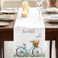 thumbnail image 3 of Table Runners 60 Inches Long Dress Scarves, Spring Farmhouse Kitchen/Dining Table Runner, Small Coffee Tablerunners, Farmhouse Bicycle Botanical Floral Flowers 13x60 Inch, 3 of 9