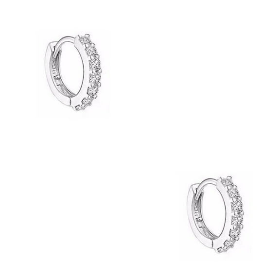 US 1-2 Pairs Womens 925 Sterling Silver CZ Huggie Hoop Earrings Non-Tarnish Gift