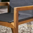 thumbnail image 5 of Soren Outdoor 7 Piece Acacia Wood and Mesh Dining Set with Rectangular Table, Teak, Black, 5 of 7