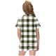thumbnail image 4 of Odeerbi 2-12 Años Niños Niñas Pijama de Verano de Satén Con Solapa de Muesca Camisas de Manga Corta Pantalones Cortos Conjunto Suave Estampado Retro de Cuadros Ropa de Dormir, 4 of 6