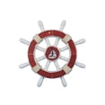 thumbnail image 1 of Rustic Red And White Decorative Ship Wheel With Sailboat 12" - Ship Wheels - Rustic Decorative Ship Wheels, 1 of 1