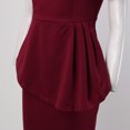 thumbnail image 4 of Gibobby Vestido corto casual para mujer Vestido de mujer Color sólido Elegancia Sexy Fuera del hombro Fiesta Clubwear Noche Volantes Vestido hasta la rodil(Rojo,G), 4 of 5