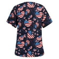 thumbnail image 3 of TIMIFIS Blouse d'Uniforme de Travail pour Femmes, Manches Courtes, Col en V, Bleu - Printemps, 3 of 4