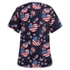 thumbnail image 3 of Blusa Pntutb para mujer, uniforme de mujer, ropa de trabajo, estampado, cuello en V, manga corta, tops con bolsillo Pntutb Pntutb-5793, 3 of 4