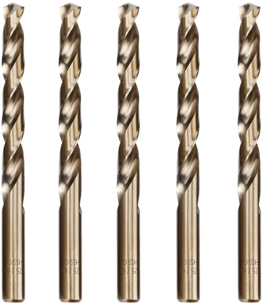 1/8-Inch Cobalt Steel M35 Jobber Length Twist Drill Bits for Hard Metal Stainless Steel Pack of 12 