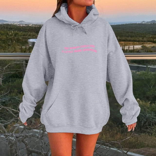 TINZ Chandails pour Femmes Décontractés à Manches Longues T-Shirts Graphiques Chandails à Capuche Chandails à Enfiler Hauts Chandails pour Femmes Chandails à Capuche Tunique d'Hiver Petit Chandail à Capuche pour Femme