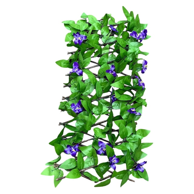 Pantalla de privacidad de valla extensible, seto de hiedra artificial, panel de flores sintética para jardín interior al