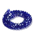 thumbnail image 2 of Transparent Electroplate Glass Beads Strands AB color Plated Faceted Bicone Dark Blue 4x4mm Hole: 0.8mm about 80~85pcs/strand 30~32cm, 2 of 4