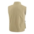 thumbnail image 7 of Big & Tall Men's Sleeveless Utility Fishing Vest Mesh Liner Stand Collar Full Zip Cargo Workwear Jacket for Hiking Travel Quick Dry Lightweight Solid Color, 7 of 7