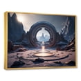 thumbnail image 2 of Designart "Celestial Portal Surreal Galaxy Landscape IV" Landscapes Framed Wall Art - Traditional Blue Surrealism Landscape Living Room Framed Canvas Art, 2 of 6