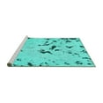 thumbnail image 2 of Ahgly Company Machine Washable Indoor Rectangle Abstract Turquoise Blue Modern Area Rugs, 5' x 8', 2 of 4