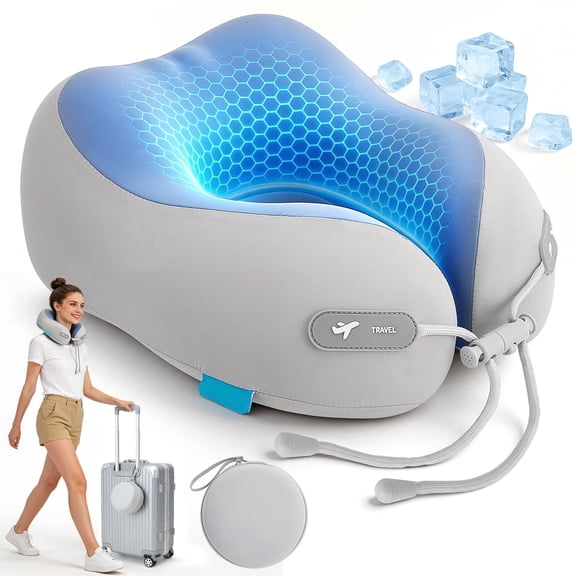 RELOIVE Travel Pillow for Adults Memory Foam Lightweight Neck Pillows for Sleeping on Airplane