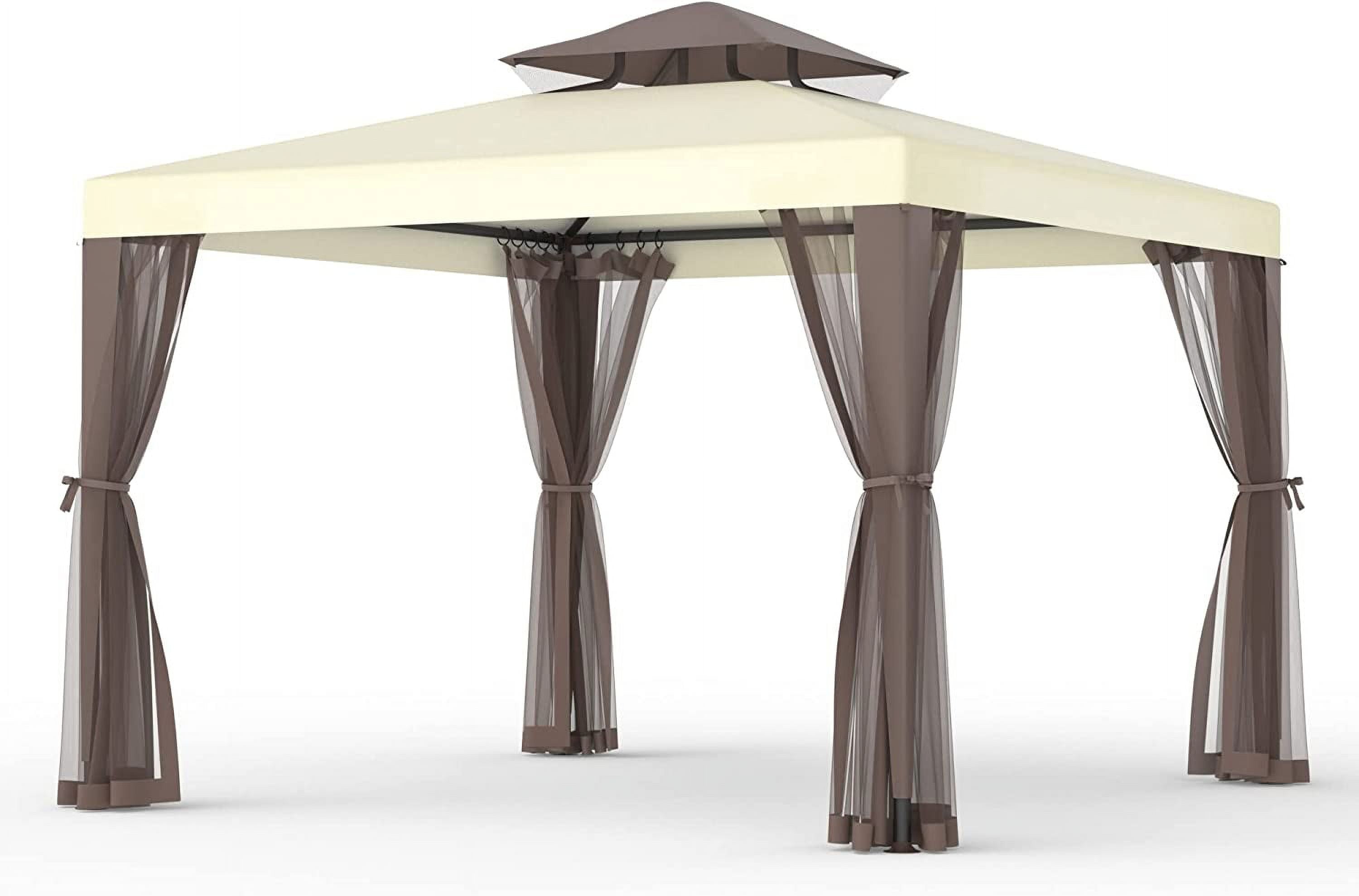 Phonjoroo Patio Gazebo Tent 10x10 ft, Outdoor Canopy Shelter