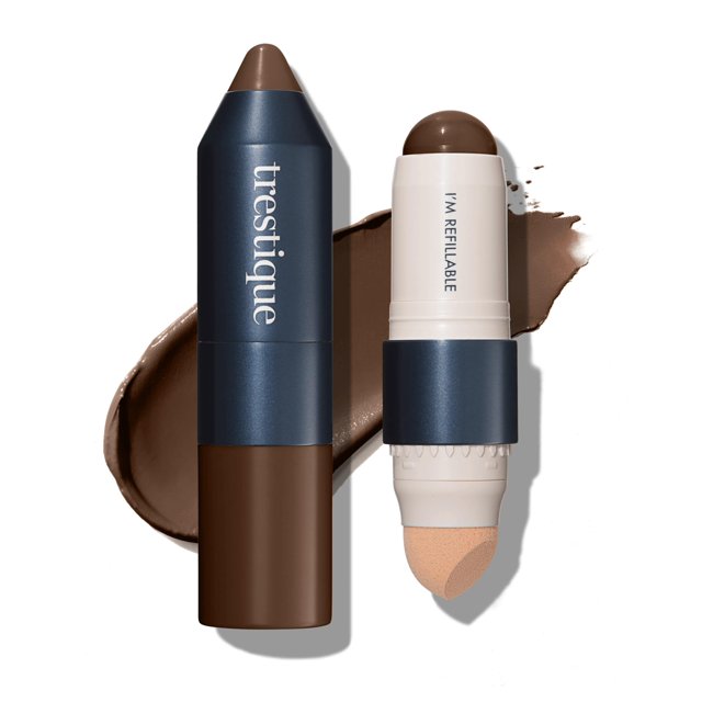 trestique Foundation Stick Base de maquillaje en barra recargable con esponja de base incorporada Clean Beauty Base de media Maquillaje de base sostenible