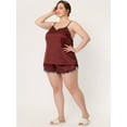 thumbnail image 2 of Unique Bargains Women's Plus Size Lace Panel Cami Elastic Waist Pajama Sleepwear Sets, 2 of 5