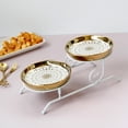 thumbnail image 4 of Bandeja de servicio decorativa Soporte de 2 capas Centro de Gloria  plato de pastel, 4 of 9