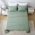 thumbnail image 3 of Mildly Queen Size Soft Bed Sheets Set, 1800 Thread Count, 22" Deep Pocket 4 packs, Soft Microfiber, Sage Green, 3 of 11
