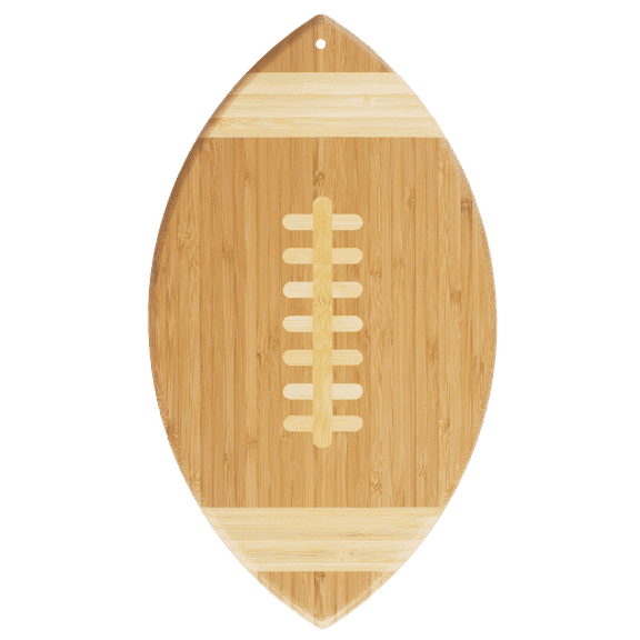 Totally Bamboo Football Shaped Bamboo Wood Cutting Board and Charcuterie Board, Great Gift for Football Fans