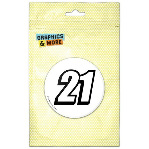 21 Number Twenty One Pinback Button Pin Badge