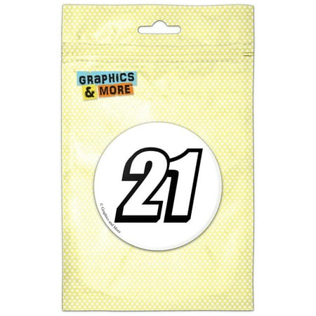

21 Number Twenty One Refrigerator Button Magnet