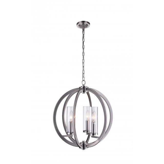 Lustre 3 Lumières avec Finition Nickel Satiné