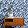 thumbnail image 2 of S4sassy Self Adhesive Wallpaper, Willow Leaf Wallpaper, Blue Removable DIY Vinyl Wall Covering, Textured Peel and Stick Contact Paper for Entryway accent wall, Easy Home Decor Solution (25"x60" inch), 2 of 9