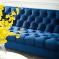 thumbnail image 6 of Modway Delight Tufted Button Performance Velvet Stainless Steel Sofa in Navy, 6 of 6