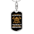 thumbnail image 5 of Finest Moms Raise Firefighters Stainless Steel or 18k Gold Premium Swivel Dog Tag Keychain, 5 of 10