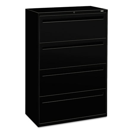 HON 4 Drawers Lateral Lockable Filing Cabinet, Black