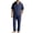 Navy, variant on Awwp Men Set Summer Matching Set for Men Holiday Shor Sleeve Shirts 2 Piece Sets Trendy Long Pants Button Button With Hooded Black L