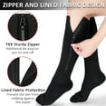 thumbnail image 5 of Ailaka Zipper Compression Socks, 15-20 mmHg Knee High Compression Socks for Men Women, Close Toe Support Socks,Black, 5 of 8