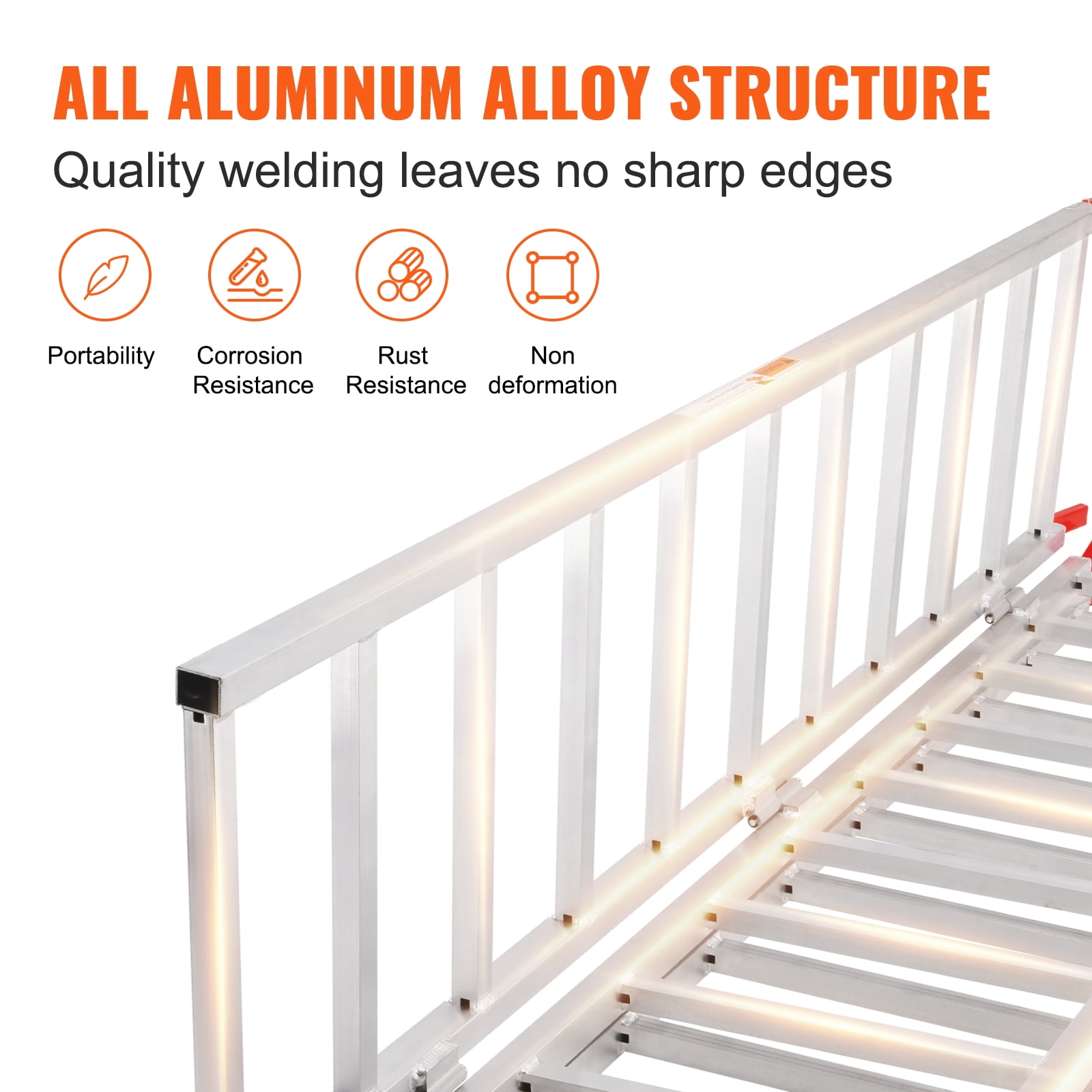 KFFKFF Aluminum Loading Ramps, 1500 lbs Capacity, Multi-Fold Design with Secure Straps for Motorcycles, Tractors, ATVs, Trucks, Lawn Equipment, Snow Machines, Dimensions 77"L x 54"W, Single Unit
