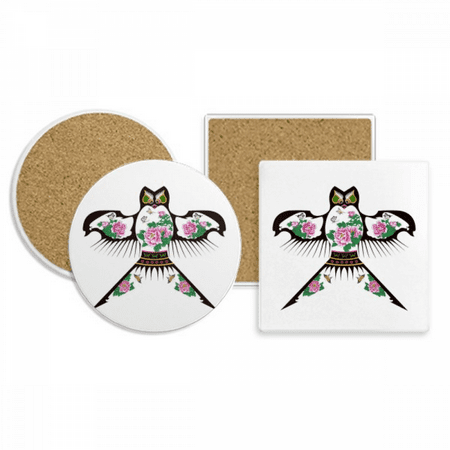 

Chinese Culture Traditional Kite Pattern Coaster Cup Mug Holder Absorbent Stone Cork Base Set