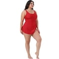 thumbnail image 3 of DARING DIVA Plus Size Swimdress Swimsuits for Women with Tummy Control 3X Red, 3 of 5